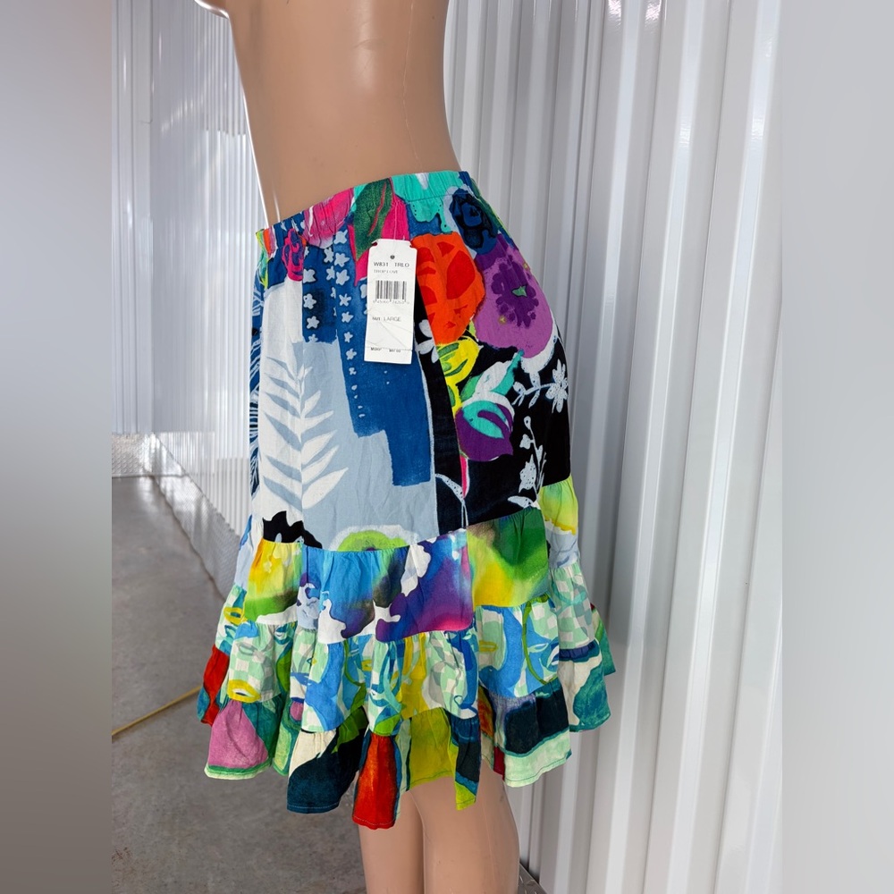 Jams Words Colorful Tiered Floral Skirt - Picture 3 of 12
